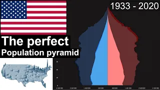 United States animated population pyramid 1933-2020