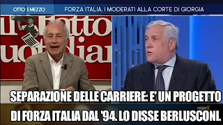 Separazione delle carriere, Travaglio vs Tajani: Voi volete mettere il PM sotto il governo.