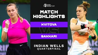 Petra Kvitova vs Maria Sakkari | 2023 Indian Wells Quarterfinal | WTA Match Highlights