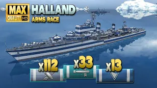 Destroyer Halland: 33 torpedo hits in Arms Race - World of Warships