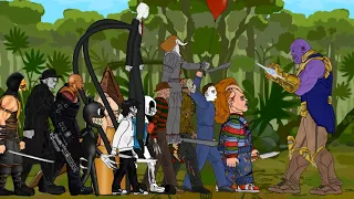 Thanos vs Pyramid head, Cartoon cat, Slenderman, Jason, Freddy, Michael, Pennywise, Nemesis and more