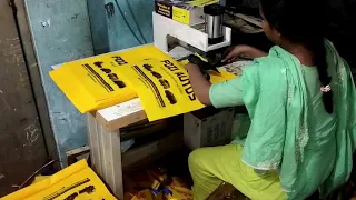 Amazing non woven bag preparing - Handle Punching-Bag making ultrasonic machine
