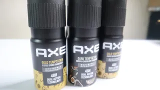 AXE Gold Temptation,150ml   48H DUAL ACTION TECHNOLOGY (Pack of 2) Dark Temptation, unboxing review