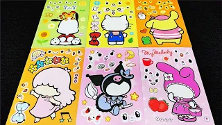 [Toys ASMR] Decorate with Sticker Book Hello Kitty, Kuromi, Melody, Pompompurin#papercraft #asmr