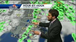 Lingering rain and isolated storm through Monday