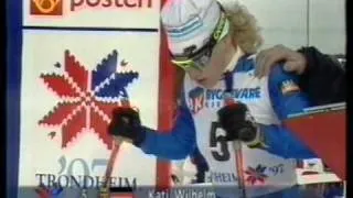 Kati Wilhelm starting 30C Trondheim 1997 - ARD