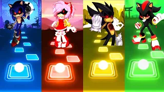 Sonic Exe vs Amy Exe vs Dark Sonic Exe vs Shadow Exe - Tiles Hop Edm Rush