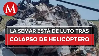 Semar expresa luto por 14 elementos muertos en desplome de helicóptero en Sinaloa