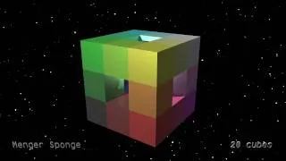 Menger sponge animation with 3.2 million cubes!