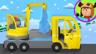 A Crane Truck is Frozen Stuck! | Carl's Car Wash | Cartoon For kids