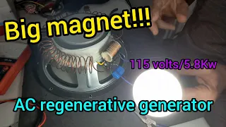 Big magnet regenerative generator. 115 v - 5.8 Kw free energy.