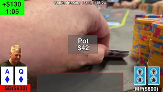 Active 1-3 at Capitol Casino       poker vlog 189