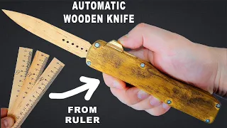 How To Make Double Action OTF Knife!Wooden Automatic Knife!
