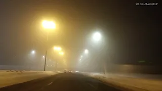 Со стороны М11 в Колпино к Заводскому проспекту туман 11 01 2022