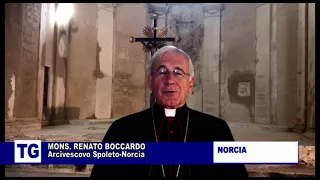 NORCIA: MESSA NELLA BASILICA DI SAN BENEDETTO A 7 ANNI DAL SISMA