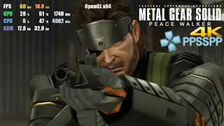 PPSSPP 1.11.1 | Metal Gear Solid Peace Walker 4K 60FPS UHD | PSP Emulator Gameplay