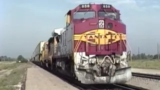 High Speed Santa Fe action in 1997 along the BNSF Chillicothe Subdivision