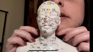 ASMR Fast Tapping on Acupuncture Doll (Ear-Whispering)
