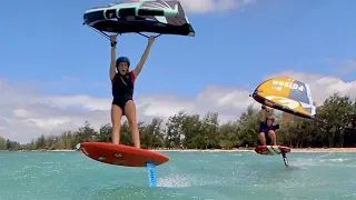 Amazing wingfoil session with Lily & Kaden on Maui's north shore