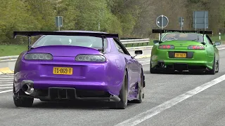 Cars Leaving Nürburgring Tankstelle - 800HP Toyota Supra, Honda NSX, BRABUS E63S AMG, M3 E92, XM RL