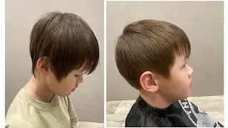 Детская стрижка ножницами. Boy's haircut.