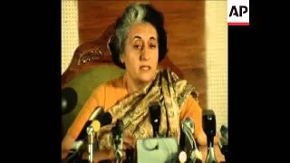 SYND 01/01/74 INDIRA GANDHI SPEAKING AT PRESS CONFERENCE IN NEW DELHI