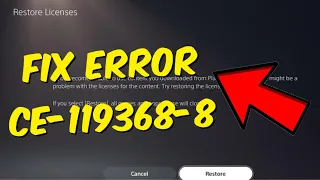 How To Fix PS5 Error CE-119368-8 | Calculating Remaing Time PS5 Error