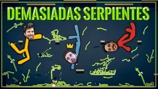 LUCHANDO CON +100 SERPIENTES! - STICK FIGHT (WILLY VS FARGAN VS VEGETTA)