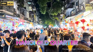 Vietnam Nightlife 2023 - Hang Ma Street In Autumn Hanoi Old Quarter Walking Tour | 4K HDR 60FPS