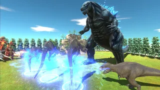 How many evolution of new T-Rex can defeat Godzilla Earth ? - Animal Revolt Battle Simulator