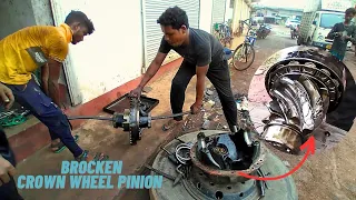 Brocken Crown Wheel Pinion Replace and Repair | Crown Wheel Play Adjust | Indian Mechanic #video