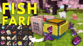 EASIEST AFK Fish Farm For Minecraft 1.20.1! || Bedrock & Java || XP, Loot & Fish ||