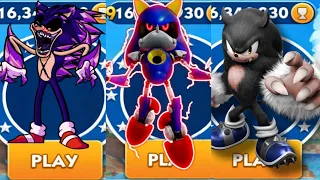 Sonic Dash - Warrior Sonic vs Metal Sonic vs Wererhog - All 60 Characters Unlocked Gameplay Live