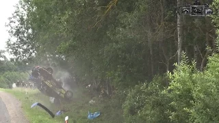 Arūnas Vaičiūnas crash in 300 lakes rally 2016