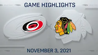 NHL Highlights | Hurricanes vs. Blackhawks - Nov. 3, 2021