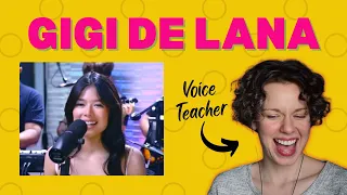 Voice Teacher Reacts - GIGI DE LANA - Through the Fire x Piano in the Dark