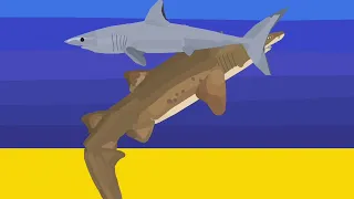 Battle: Sand Tiger Shark vs mako Shark (￼Stick nodes pro￼