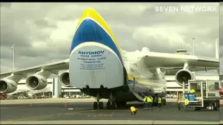 Video: The world’s largest plane lands in Australia