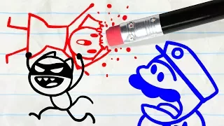 Evil Doodle Breaks the Law! -in- BIG BAD MEANIES - Pencilmation Compilation