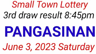 STL - PANGASINAN June 3, 2023 3RD DRAW RESULT