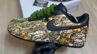 CUSTOM CAMO FABRIC ROPE-LACE AIR FORCE ONE | FULL TUTORIAL |