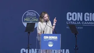 Italy's eurosceptic Premier Giorgia Meloni holds final rally before EU elections