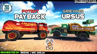 PAYBACK Vs URSUS OTR TRUCK Vs 4x4 TRUCK Epic Battle  | Android New Gameplay Infinite Off The Road