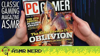 Classic Gaming Magazine ASMR ft. Oblivion & Half Life 2! 📖🎮 Page Turning & Nostalgic Whisper Ramble