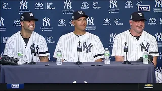 Nick Swisher, Andy Pettitte, Jason Giambi on Old-Timers' Day