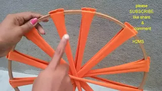 How to make simple handmade Hula Hoop rug/Tshirts recycling/DIY amazingdoormat/carpet/ragrug weaving