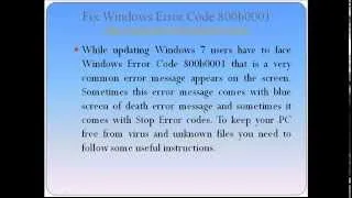 Fix Windows Error Code 800b0001