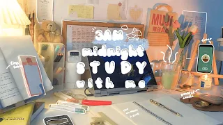 3AM STUDY WITH ME (no music)💫#1 note taking, pencil asmr, page flipping, real time, white noise