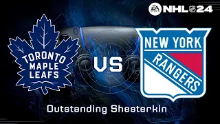 Maple leafs vs Rangers - outstanding Shesterkin, online versus Viliam_B (NHL24, PS4)