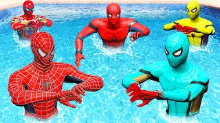 GTA 5 Water Ragdolls Rainbow Spiderman vs Team Spiderman Jumps/Fails (Euphoria Physic) #5